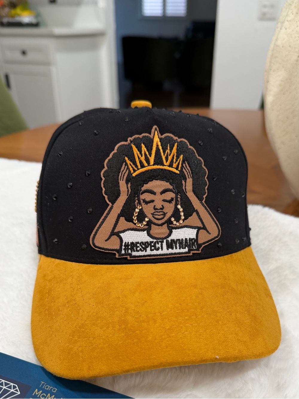 Respect My Hair Trucker Hat - Black and Mustard